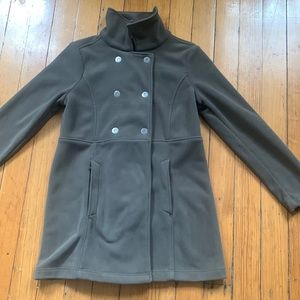 EUC Switchback fleece double breasted Taupe Pea Coat